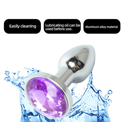 Mini Metal Anal Plug XXS Small Anal Dilator For Adult Men Women Butt Plug With Round Crystal Female Masturbation Anus Sex Toys