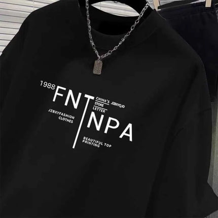 Women Clothing Fashion All-match 100 Cotton Top Summer Casual Loose Short Sleeve Tshirt Office Lady Chic Letter Print Basic Tees