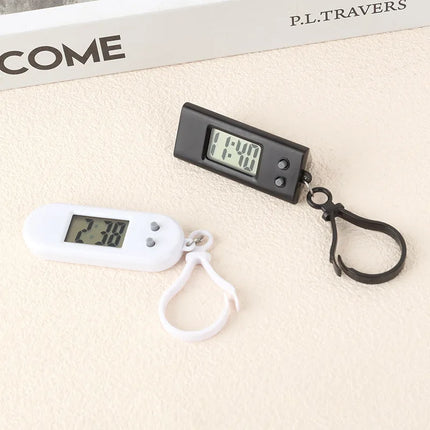 Electronic Keychain Clock Compact Mini Pocket Watch Portable Electronic Clock Digital Oval Hanging Watch For Students Daily