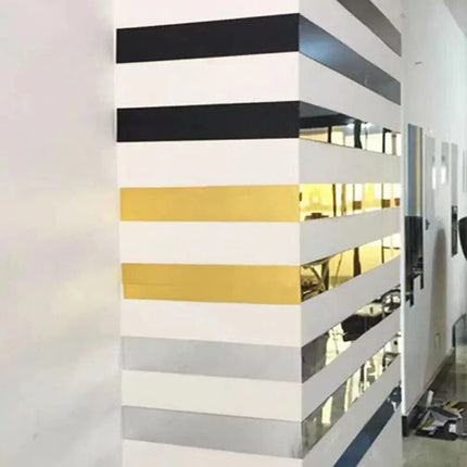 10Pcs Acrylic Mirror Sticker Long Strip Mosaic Wall Sticker 50cm Gold/sliver/black For Living Room Bedroom Home Decoration