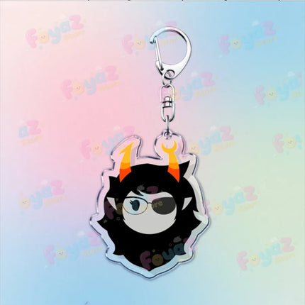 Cartoon Homestuck Keychain Accessories Bag Charms Dave Strider John Egbert Karkat Gamer Keyrings Jewelry Fans Freinds Gift