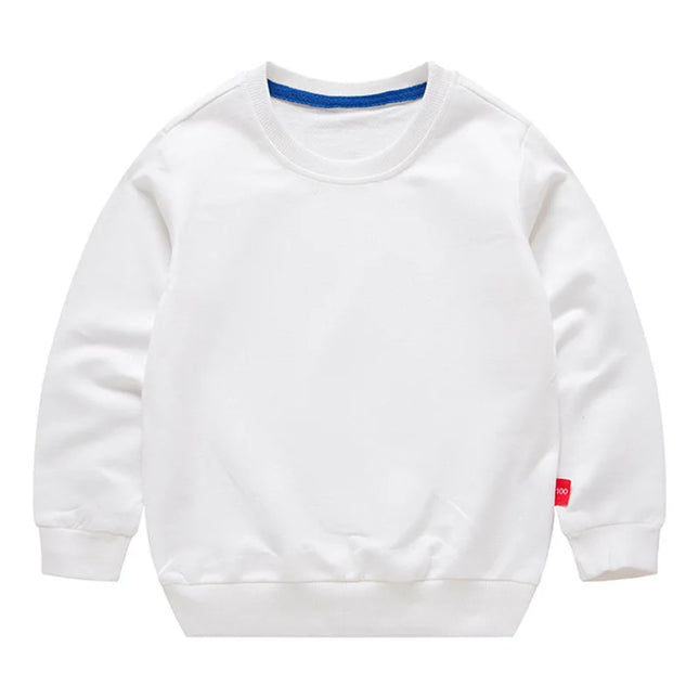 Spring Children's Cotton sweatshirt Boy and Girl Casual Solid Plain Hoodies Tops 3-10 Years Kids Long Sleeve T-shirt Cltohes