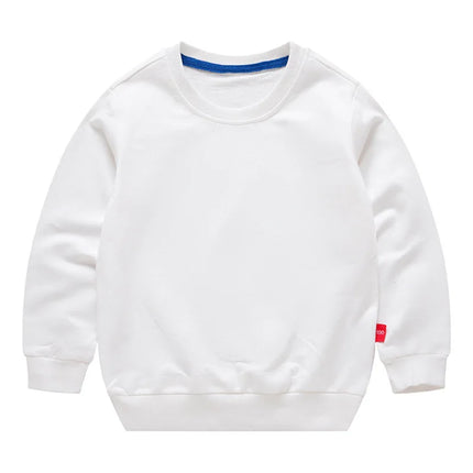 Spring Children's Cotton sweatshirt Boy and Girl Casual Solid Plain Hoodies Tops 3-10 Years Kids Long Sleeve T-shirt Cltohes