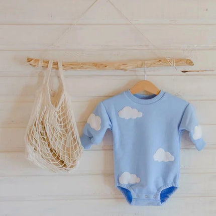 INS 2023 Spring Baby Clothes Cloud Sweatshirt Romper Baby Girl Boys Cotton Bodysuit Clothes Newborn 0 to 12 months 24M Outerwear