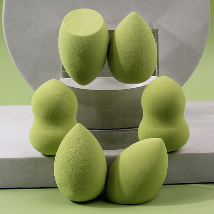 6PCS multi-color professional makeup sponge egg set, high resilience, fine makeup application, smooth facial makeup tool