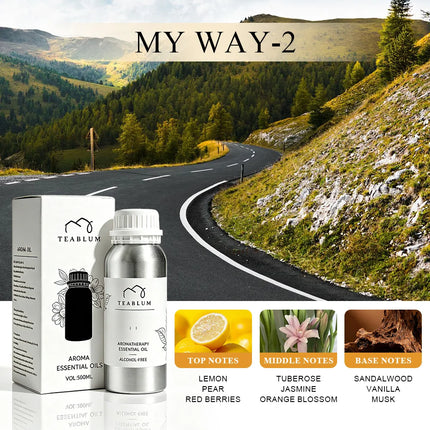 TEABLUM 500ML Aromatic Hotel Essential Oil Hotels Home Air Freshener Pure Plant Essential Oil Alcohol Free for Electric Diffuser