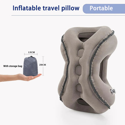 Travel Pillow, Inflatable Neck Pillow Used for Airplanes/Cars/Buses/Trains/Office Napping with Eye Mask/Earplugs