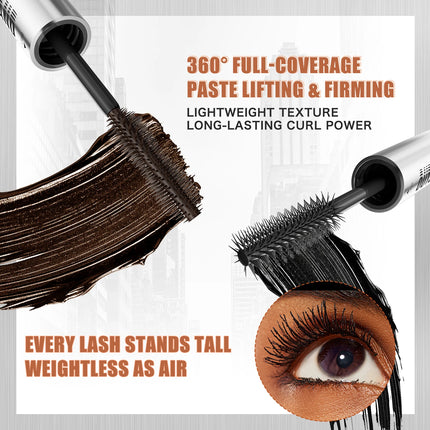 Double Ended Waterproof Mascara Black&Brown, Long-Lasting Lashes, Volumizing Lengthening for All Skin Types, Mascara Waterproof