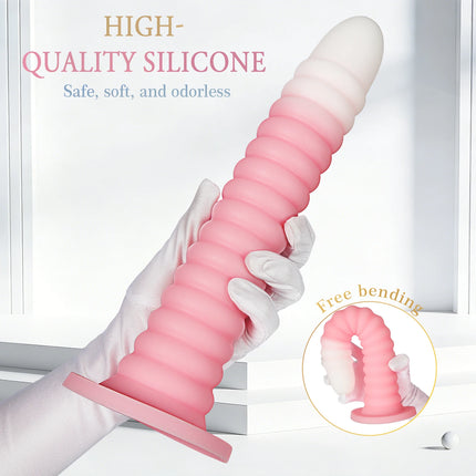 Extra Long Gradient Pink Anal Plug Massager With Threaded Suction Cup Rear Multi-size Unisex Anal Plug Adult Erotic Anal Sex Toy