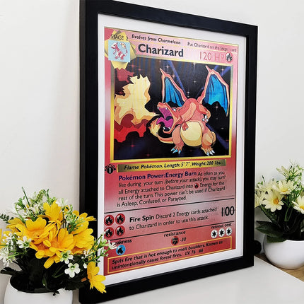 Anime Pokemon 3D Lenticular Poster Charizard Squirtle Bulbasaur Come Alive with amazing 3D Effects Wall Art Print(Without Frame)