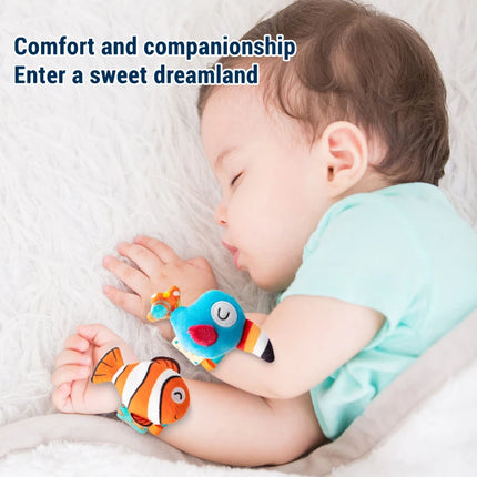 Cute Stuffed Animal Baby Rattle Toys for 0-12 Months Newborn Sensory Wrist Rattle Baby Gifts Soft Plush Sensory Toys for Babies