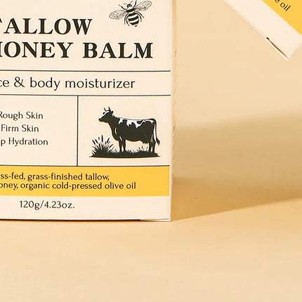 120g Beef Tallow Paste Deeply Moisturizer Brightening Wrinkle Remover Grass Fed Tallow Wild Honey Face Body Cream Skin Car