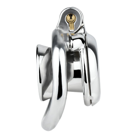 FRRK 268 Flat Button Sissies Male Chastity Cage, 240 Steel Urethral Inverted Chastity Belt, Slave Man Sex Toy Anti-Cheating