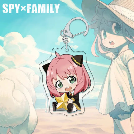SPY×FAMILY Anya Keychain Acrylic Charm Cute Anime Figure Pendant for Backpack Bag Accessories Spy x Family Merchandise Gift for