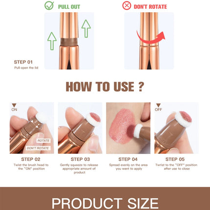 Multi-use Stick Bronzer Blusher Beauty Highlighter Blush Liquid Face Bronzer Natural Contouring Wand Stick Applicator Makeup