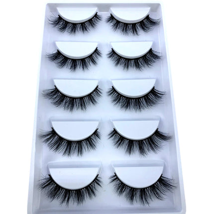 New 5 pairs natural fluffy 3D mink false eyelashes fake lashes makeup kit Mink Lashes extension eye lashes short eyelashes