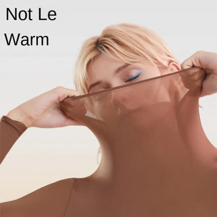 2 Pieces Women Thermal Base Layer Set High Elastic Seamless Bodysuit Stacked Collar Warm Long Sleeve Skin Suit Winter Underwear