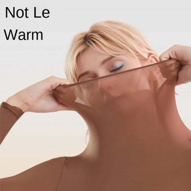 2 Pieces Women Thermal Base Layer Set High Elastic Seamless Bodysuit Stacked Collar Warm Long Sleeve Skin Suit Winter Underwear