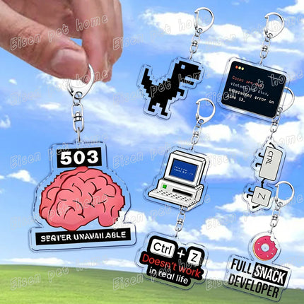 Funny XP 98 Window 10 Computer Keychains for Accessories Bag Charm Programmer Keyrings Jewelry Friends Birthday Gifts