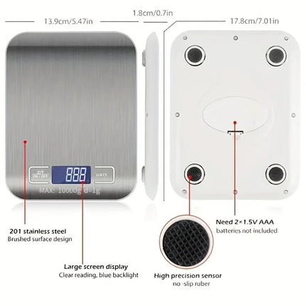 Household Kitchen High-precision Electronic Pastry Baking Scale Small Food Baking Scale 10kg/1g Accurate Weighing