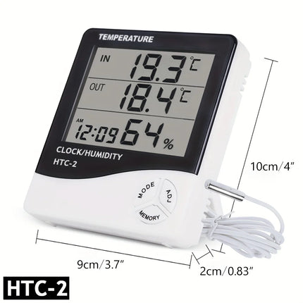 Electronic Clock Temperature Humidity Meter Weather Station for Home With Alarm LED Thermometer Thermo-Hygrometer Multifunction