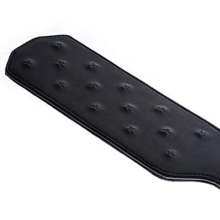 Adult Game 38.5CM Enhance Pain Leather Stainless steel Spikes Spanking Paddle Slapper Whip Bdsm Bondage Flogger Whips Sex Toys
