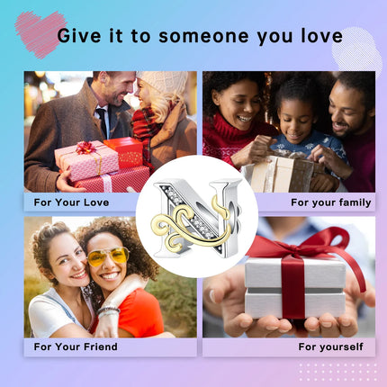 925 silver 26 letters retro fashion golden pendant fit original bracelet charm beads necklace Diy female jewelry