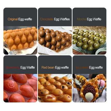 Commercial electric double head 110V 220V Non-stick bubble egg waffle maker machine eggettes bubble puff cake oven