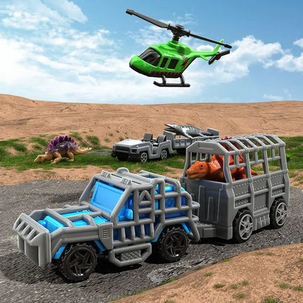 Children's Toy Car Model Set, Featuring 3 Themes: Aviation Aircraft, Dinosaur Transport, and Military Vehicles, Optional, with a Variety of Different Cars and Airplanes, Is a Perfect Gift for Boys and Girls Aged 3-12 for Birt