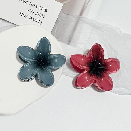 Korean Hawaiian Gradient Flower Hair Claw Clip For Women Girl Fashion Plastic Non-Slip Hold Hairpin Barrette Hair Accessories