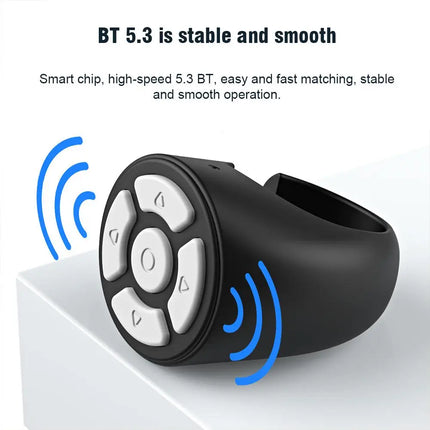 Wireless Scrolling Ring Finger Shutter Remote Control Bluetooth Page Turner Mobile Phone Controller For Home Travel Car