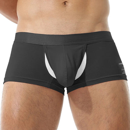 1Pcs Open Front Underwear Men Ice Silk Sexy Men's Boxer Shorts Panties Breathable Pouch Bulge Underpants Male