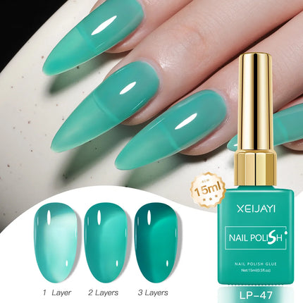 Colored Square Bottle Nail Varnish Gel 60 Colors Gloss Matte Ice-clear Nail Polish Fruit Green Nail Art Soak Off UV Gel Lacquer