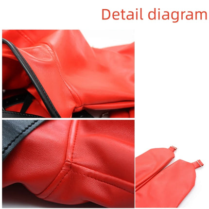 Female BDSM Bondage Breast Exposed PU Leather Straitjacket Restraint Body Harness Jacket Long Sleeves SM Play Flirting Women