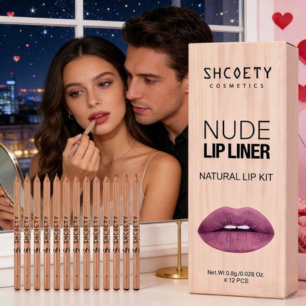 Matte Lip Linen Set, Natural Nude Lipstick Kit, Long-Lasting Waterproof, Valentine's Day Gift for Women & Girls, 1, 3, 4, 12Pcs