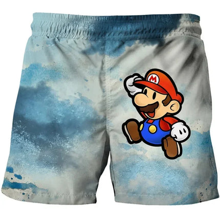 New Super  Beach Shorts Cartoon Animation Marios 3d Print Boys Casual Board Shorts Children's Marios Sports Pants Swimming Pants