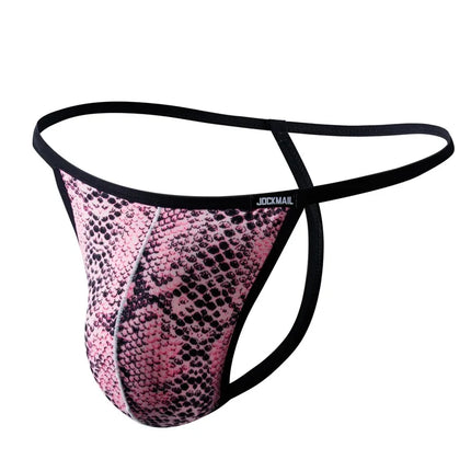 Jockmail Men Ring Underwea Homosexual Ropa Interior Sex Para Bragas Hombre New Hollow Ring T-Back Button Adjustable Jockstrap