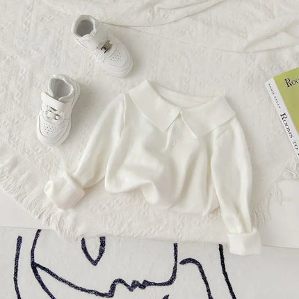 Boys And Girls Sweater Baby Children's Bottoming Shirt 2026 Spring And Autumn New All-match Polo Small Lapel Sweater