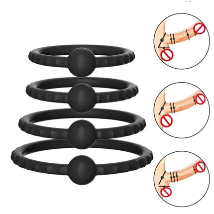 Cock Rings Silicone Ball Stretcher Delay Ejaculation TPE Penis Ring for Men Sex Toys Adjustable Semen Lock Ring SM Penis Sleeve