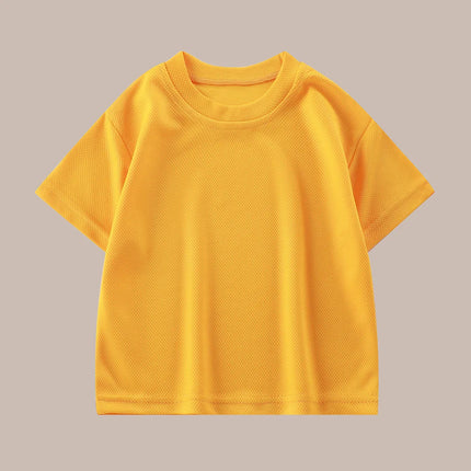 1pc Summer Quick Drying Boys Girls Tee Fashion Tops Children Short Sleeve T-shirts Child Loose Casual Solid T-shirt Baby Clothes