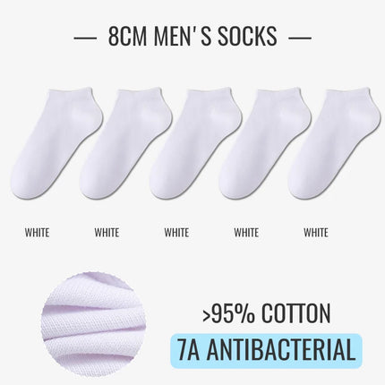 MiiOW 100% Pure Cotton Socks Men Business Dress White Black Long Sock Deodorant Antibacterial Sports Sock Running Short Sock