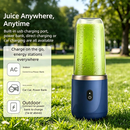 Portable USB Rechargeable Blender,400ml Mini Juicer Cup with 6 Blades & Cup,Handheld Smoothie Maker for Gym Kitchen Travel