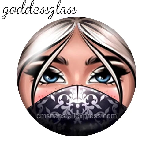 Matryoshka Doll Face Girl Sunglasses 12mm/18mm/20mm/25mm Round photo glass cabochon flat back Making findings Jewelry