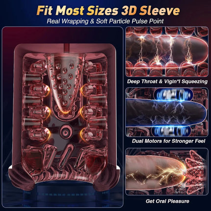 Automatic Telescopic Rotation Masturbator Cup Vagina Masturbation Blowjob Adults Sex Toys for Men Male Piston Mastubator