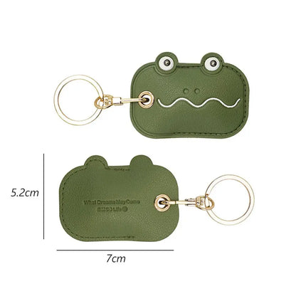 Leather Strawberry Lemon Keychain Case Holder Fashion Women Car Key Ring Charm Bag Car Pendant Gift Anti-lost Pet Dog Cat Collar