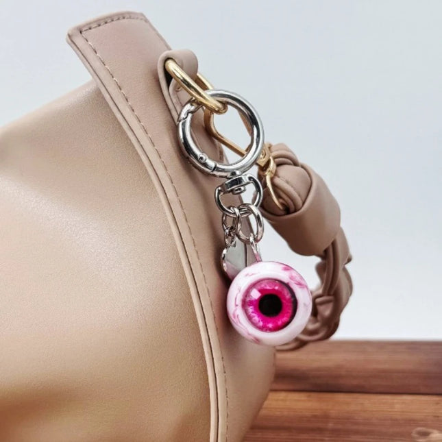 Realistic Eyeball Keychain Halloween Eye Keyring Gothic Resin Devil's Eye Bag Pendant Car Key Holder Unique Accessory