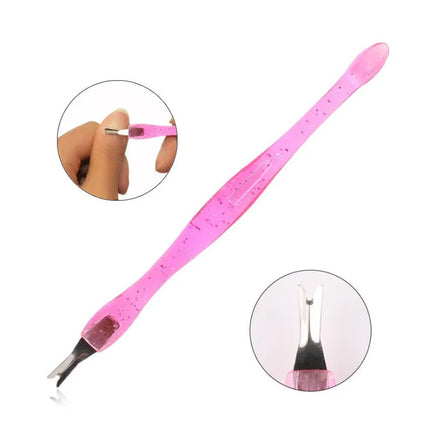 1Pcs Colors Dead Skin Remover Nail Art Fork Cuticle Remover Nipper Pusher Trimmer Stainless Steel Pedicure Nails Care Nail Tools