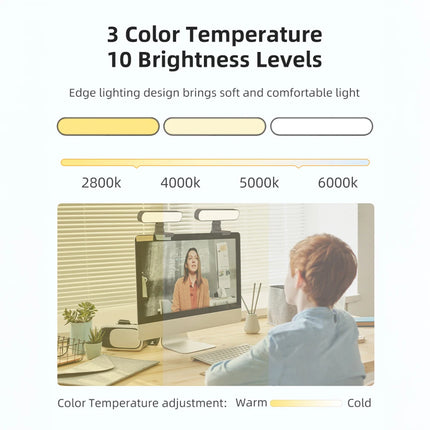 Video Conference Light Computer Light For Video Conferencing Video Call Lighting Adjustable Brightness Live Stream Light Phone