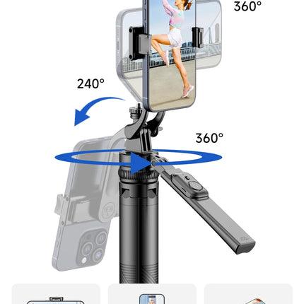 Tripod for Smartphone Light Camera,Tripods Stand with Wireless Bluetooth,Selfie Stick brackets with Phone Holder for Vlog/Video