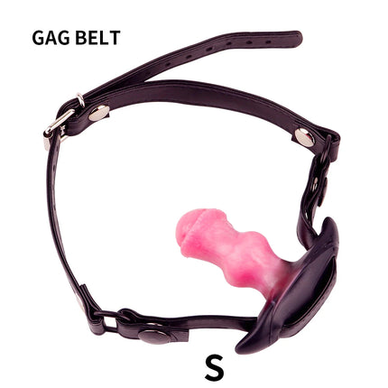 YOCY Mouth Gag Horse Dildo Adjustable Leather Strap Sex Toy For Couple Game Bondage Muzzles